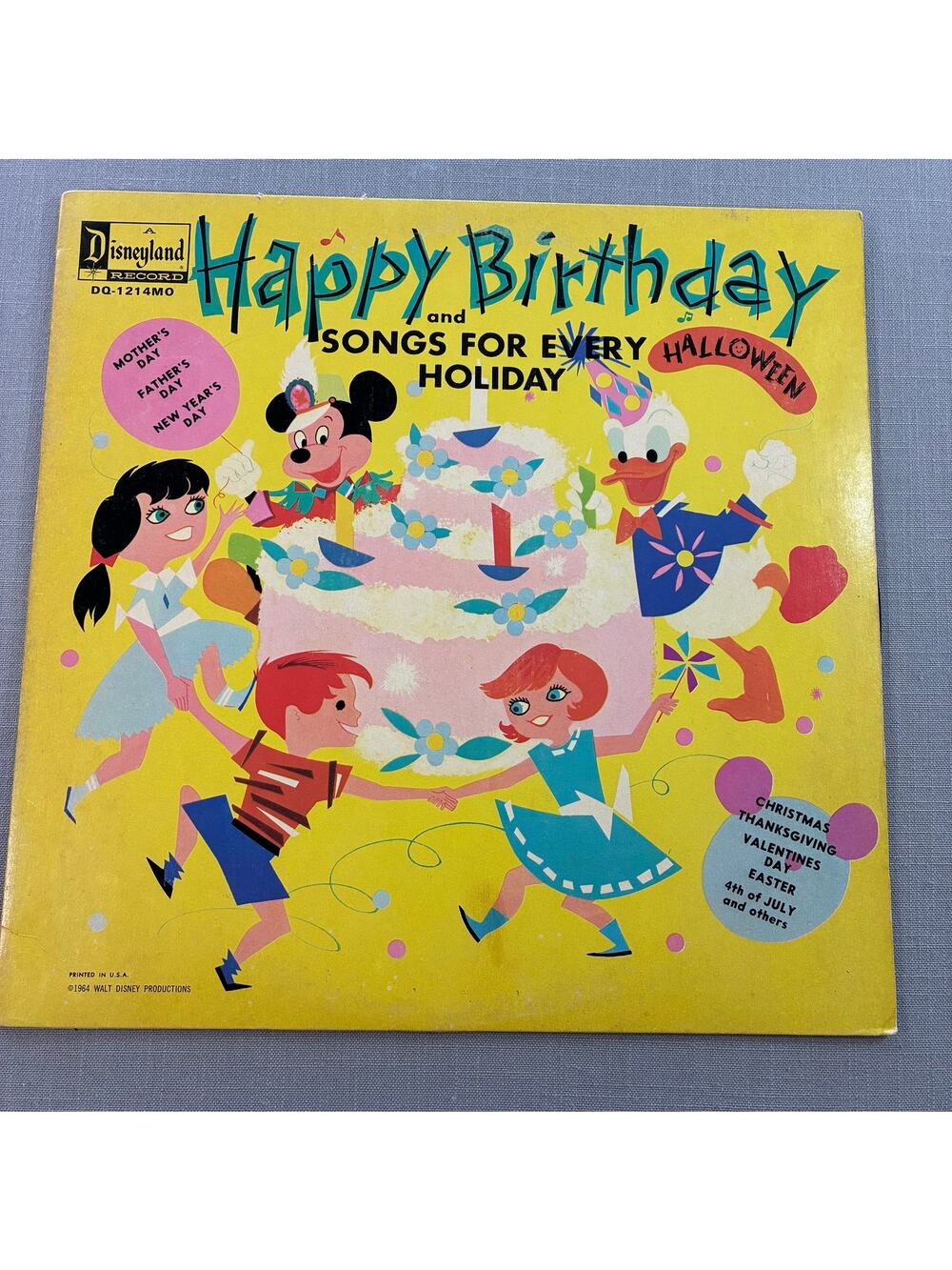Vintage Disneyland Happy Birthday Songs For Every Holiday LP DQ-1214